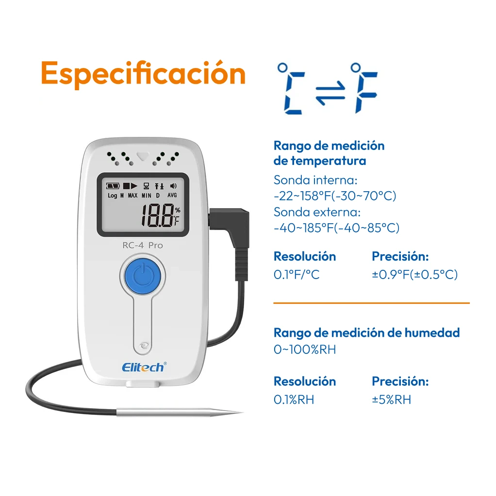 Monitoreo de cadena de frío con el datalogger Elitech RC-4H en almacenamiento de medicamentos y vacunas de laboratorios WIST.